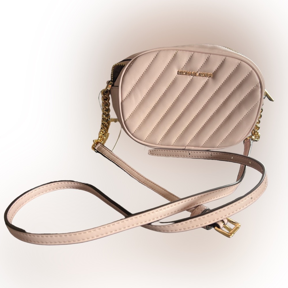 NWT Michael Kors 35S1GX0C1U Rose Small Oval Camera Crossbody In POWDER BLUSH